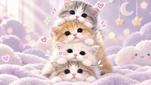 超萌叠叠小奶猫
