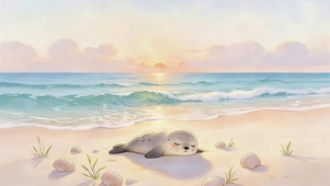 海滩小海豹