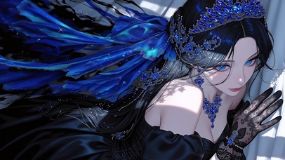 蓝色宝石美女高清4k