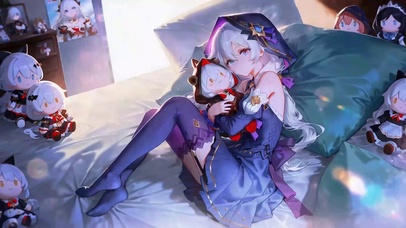 可爱白发睡美人