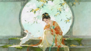 唯美桂花古风女孩