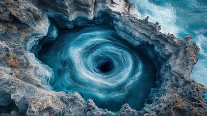 清新纯净湖畔岛屿漩涡