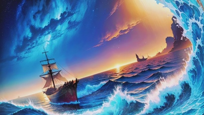 扬帆沧海醉晚霞