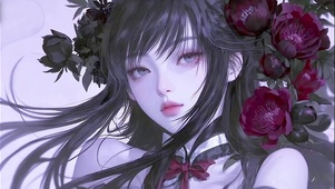轻风佛面的玫瑰少女