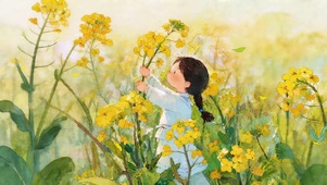 采油菜花的女孩