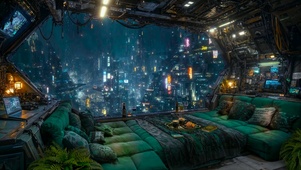 未来城市科幻房间