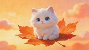 枫叶上猫咪