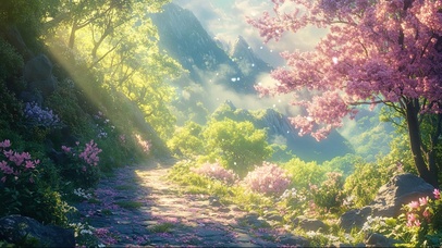春日山林美好风景