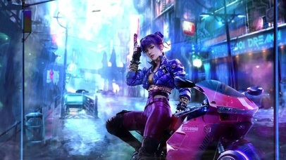 赛博朋克机车女孩