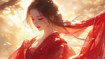 红色汉服美女