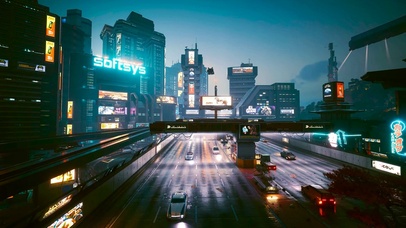 科幻城市车流夜景