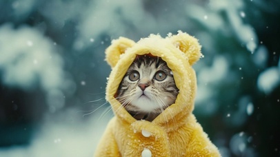 雪中萌猫咪