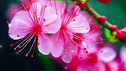 清新护眼微距桃花特写