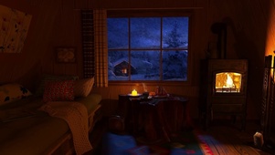 舒适的冬季小木屋