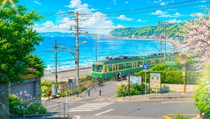 海边小镇电车
