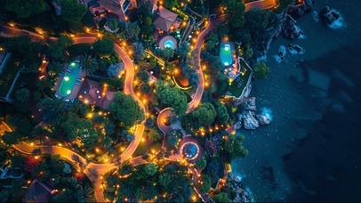 俯瞰海岛度假村