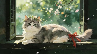 窗台可爱猫咪