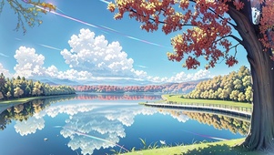 湖边