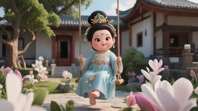 荡秋千的唐朝小公主