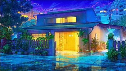 下雨天的家门口