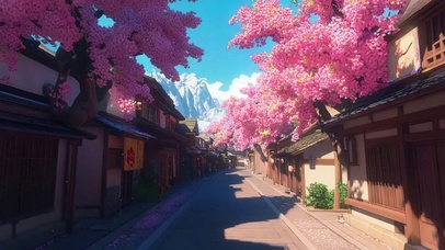 浪漫雪山小镇阳光街道