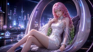 赛博都市粉发美少女