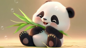 玩竹子的大熊猫