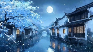 夜景树木
