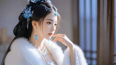 绒毛披肩古妆美女