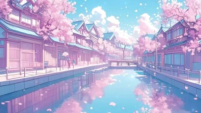 樱花河流