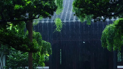 放松庭院雨