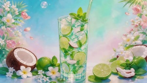 青柠气泡水
