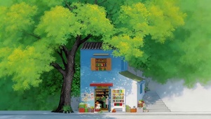 绿荫下的小屋