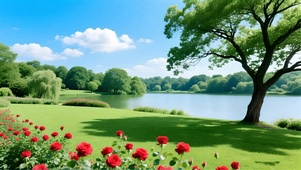 绿色护眼花草树木