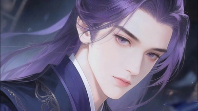 紫发动漫古风帅哥