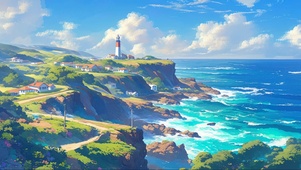 岩石海岸灯塔