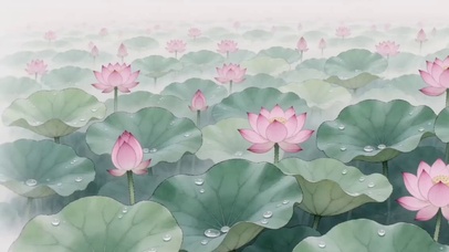 满塘荷花