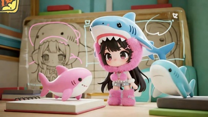 打招呼的小鲨鱼