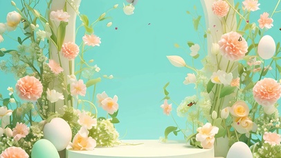 护眼花草树木小清新带鱼屏