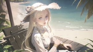 海边度假少女
