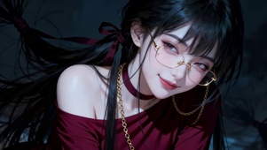 治愈金丝眼镜女孩