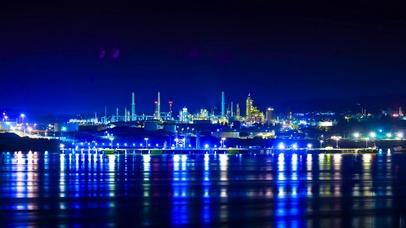 海边城市夜色