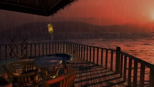 海上雨夜余晖