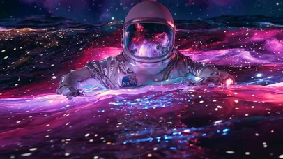 漂浮在太空银河中