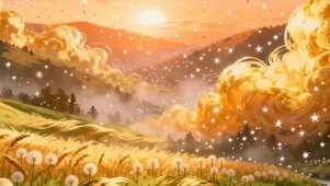 夕阳树木河流带鱼屏