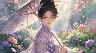 治愈油纸伞女孩