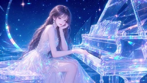 弹琴美少女