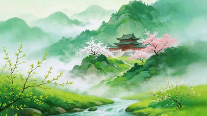 烟雨桃林