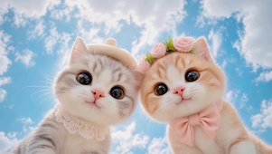 蓝天下的小猫