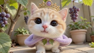 戴皇冠的可爱橘色小猫